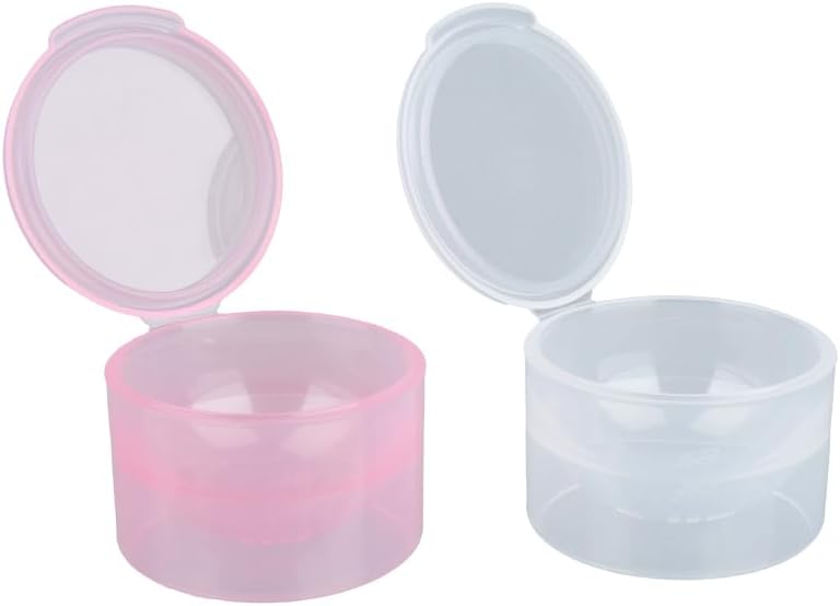 Daiso Hinge Cream Case Set | 2 Pieces | Pink & Clear | Compact Travel Containers for Cosmetics & Skincare - Image 1